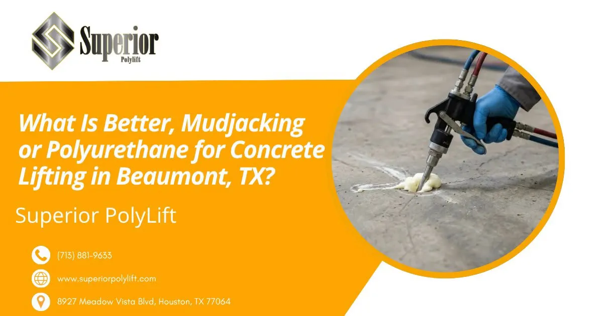 Polyurethane foam injection into concrete for lifting and leveling